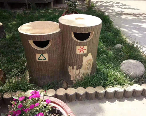 仿木水泥垃圾桶